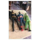 3 large Batman,robin,captain America