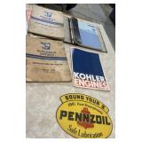 Kohler,Wisconsin engine papers,Pennzoil decal