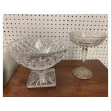 (2) crystal dishes