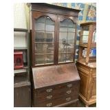 Secretary with attached glass cabinet