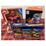 Toy Spider-Man, cars, bank