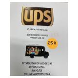 100 colored copies UPS $49 value