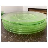 Set of 5 green plates