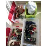 4 totes of Christmas decorations