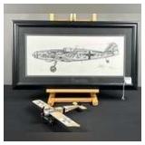 Framed Airplane Picture & Model Airplane