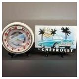 57 Chevy Bel Air Sign and Battery Clock