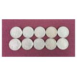 (10) Assorted Dates Buffalo Nickels