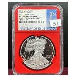 2016-W American Silver Eagle Lettered Edge PF70 Ultra Cameo by NGC 30th Anniversary