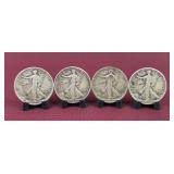 (4) Waking Liberty Half Dollars