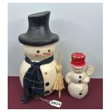 Pair of Vintage Paper Mâché Snowmen