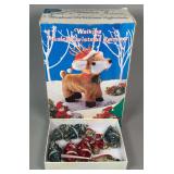 NIB Walking Christmas Reindeer & Vintage Christmas Ornaments