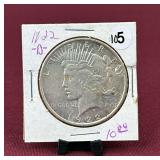 1922D Silver Peace Dollar