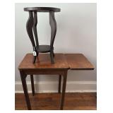 Wooden End Table & Plant Stand