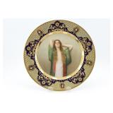 Austrian Hand-Painted Portrait Plate of a Woman