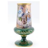 French Enamel Hand Painted Cabinet Vase by Roy