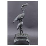 Japanese Bronze Crane Sculpture