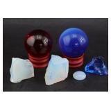 Red, Blue, & Opalescent Glass