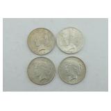 4 Silver Peace Dollars