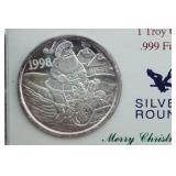 1998 Santa Claus 1 oz Fine Silver Round