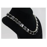 Adan Alvarado Silver & Faceted Onyx Necklace