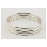 3 Heavy Sterling Silver Bangle Bracelets