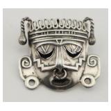 Mexican Silver Mask Pin