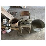 Wash tub, school chair and electrical items