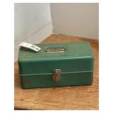 Antique tackle box with contents