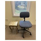 Office chair and antique end table