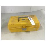 Yellow small tool box with contents