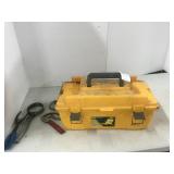 Yellow tool box with contents