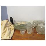 assorted glassware platters