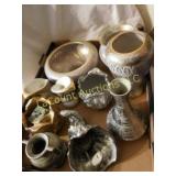 Vintage Stangle silver & gold pieces vases