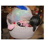 nice wicker basket w toys mickey storage head