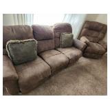 Reclining Couch with Matching Reclining Chair