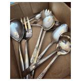 Box of Silver plated utensils