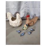 Chicken decor and decorative birds