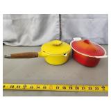 One piece enamel coated cast cookware and