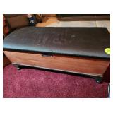 Padded Top Wooden Chest on Wheels - 42 1/2" x 18"