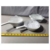 3 Pieces of Corningware-2 w/Damage