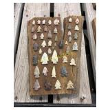 V Shaped Wood Plaque with Arrowheads +