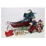 Metal Sleigh with Santa & More