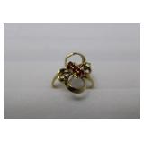 Stamped 985 (14k) Gold Ring with Stones, size 6.5