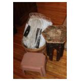 Foot Stool, Fruit Basket & Side Table