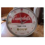 Vintage Campbells Soup Wall Battery Clock 9D