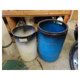 Two Plastic Barrels / Garbage Cans