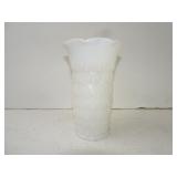 6" Antique Milk Glass Rare Prismatic Pattern Vase