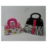 Lot of 2 Purse Shaped Coin Banks - Barbie Zebra