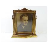 13" x 12" Vintage Gold Painted Swivel Photo Frame