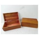 Lot of 2 Vintage Lane Cedar Lock Boxes (Missing